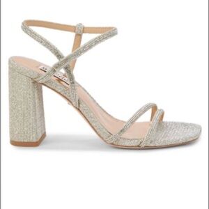Badgley Mischka Metallic Block Heel Size 5